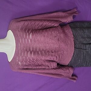 Purple knitted flying squirrel arm flare cover over